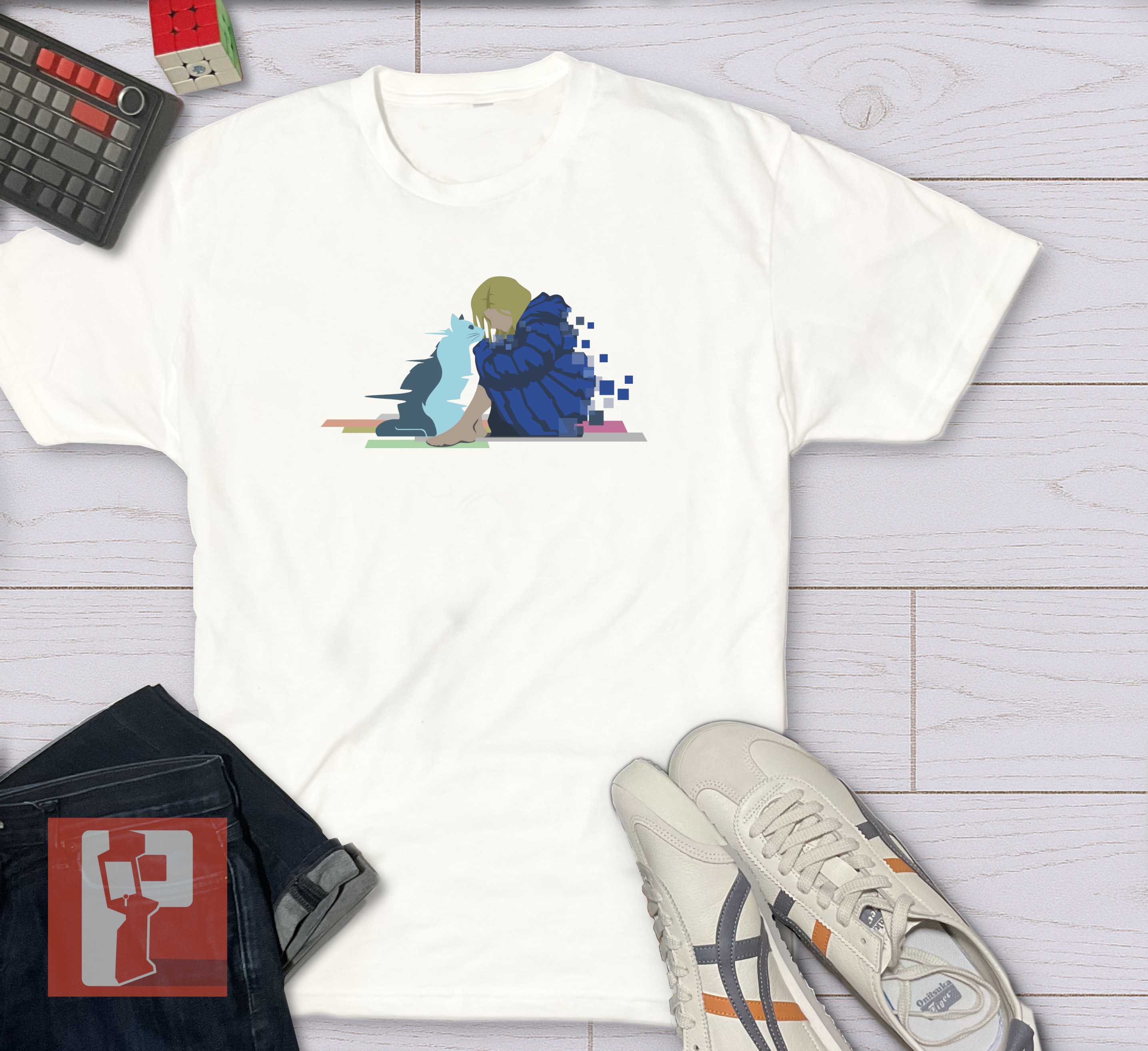 Pragmata Inspired Unisex Tshirt - Diana and Holo-Cat