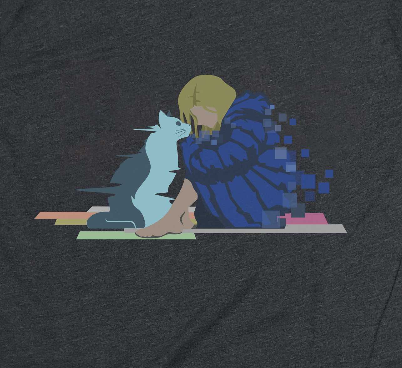 Pragmata Inspired Unisex Tshirt - Diana and Holo-Cat