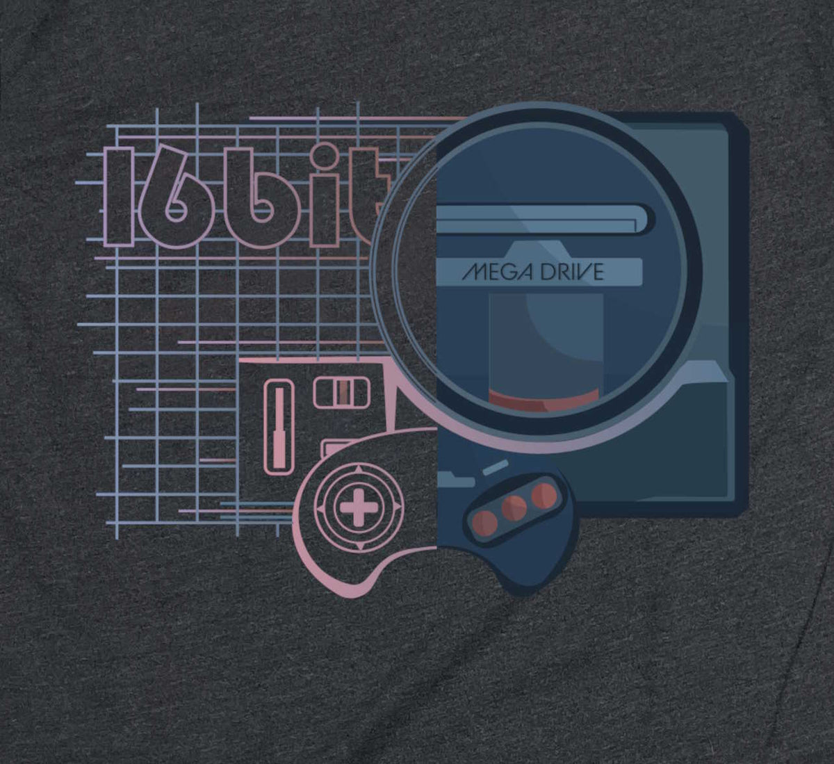 Retro Gaming Console Tshirt - 16 bit